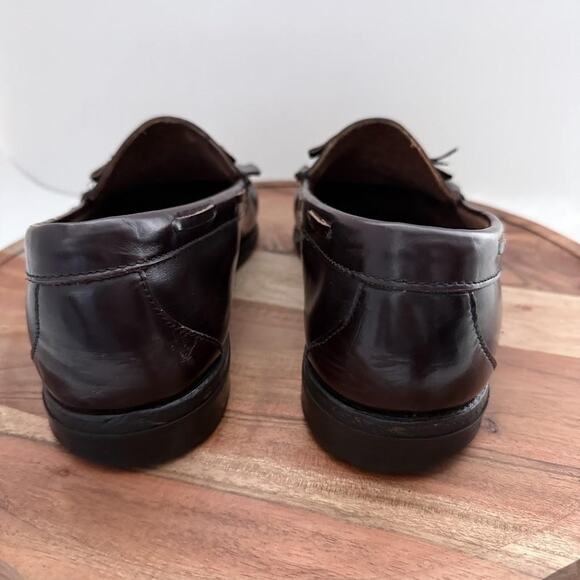 LL Bean Shoes Mens Size 11 D Brown Leather Tassel Loafers Kiltie Moc Toe Dress - Picture 5 of 14